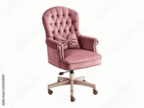 Mauve Whisper Minimalist chair pink isolated watercolor vector illustration svg