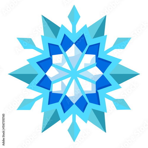- A crystalline snowflake mandala with icy blue hues and geometric patterns, resembling a frozen flower in winter.