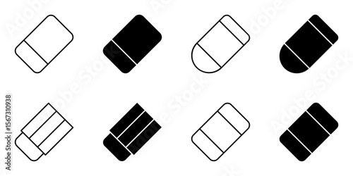 eraser, delete, erase icon set