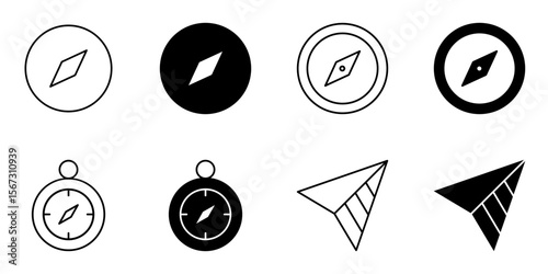 compass, direction, navigation icon set