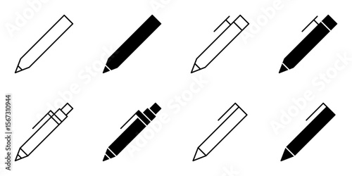 pen, ballpoint, write icon set