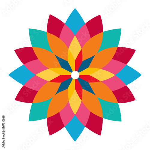 - A refined floral mandala with elaborate petals and swirling lace-like linework.