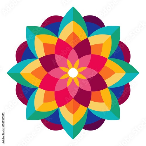 - A richly detailed mandala with interwoven floral motifs and bold outlines, visually immersive.