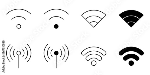 wifi signal, wireless icon set