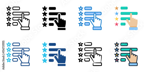 Rating icon set multiple style collection 
