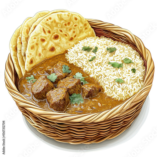 rice and bread isolated on transparent background png
