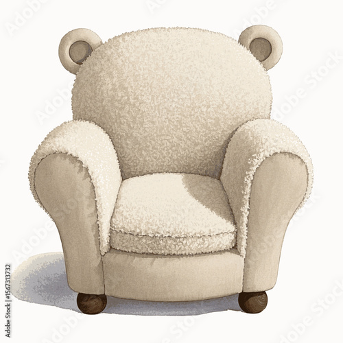 Minimal Dawn Minimalist sofa Cream isolated watercolor vector illustration svg