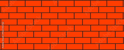 Brick pattern. Seamless vector orange color brick wall background. Red bricks wall vector wallpaper texture. eps 10