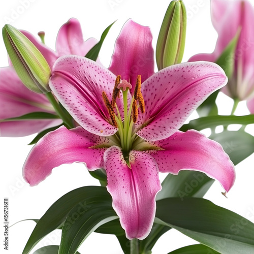 pink lily flower isolated on transparent background png
