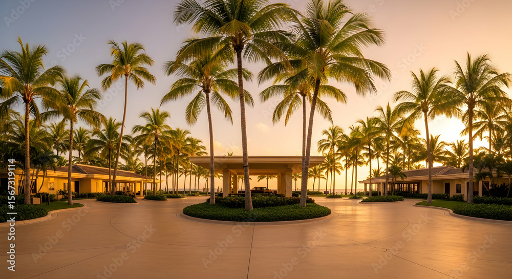 Luxury Resort Getaway Tropical Paradise with Palm Trees and Sunset Vista Luxury Resort Getaway Tropical Paradise with Palm Trees and Sunset Vista