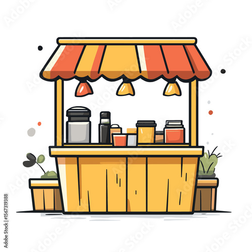 promo stand icon, vector style simple color