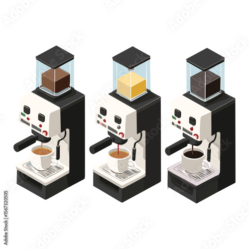 Isometric Row of Espresso Machines