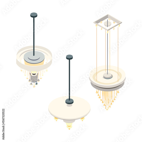 Isometric Classic Ceiling Chandeliers