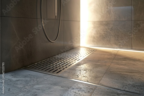 Vibrant Color Image of Installing a Drain in the Shower Box