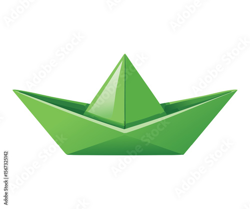 Light Green Paper Boat for Creative Projects
