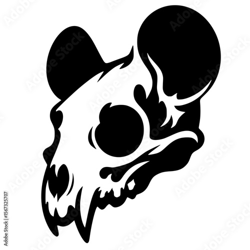 Rat skull silhouette