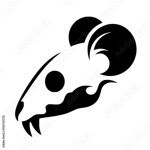 Rat skull silhouette