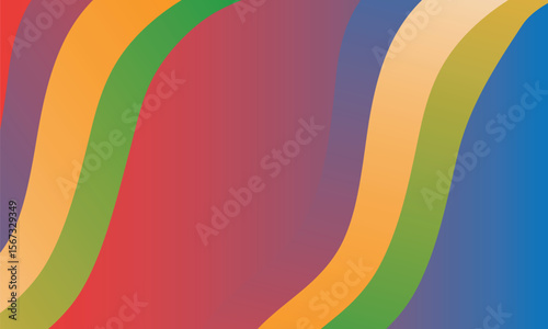 Abstract wavy lines of vibrant colors create a dynamic and flowing background design.