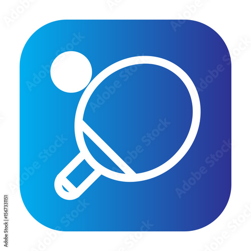 Ping pong paddle and ball representing table tennis.