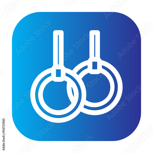 Gymnastic rings icon for strength or gymnastic training.