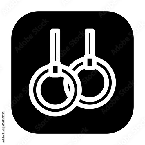 Gymnastic rings icon for strength or gymnastic training.