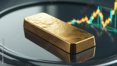 Investing in gold bars market trends analysis financial sector digital graphics modern environment close-up view