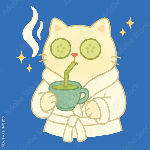 Funny Beauty Cat Meme with Skincare Mask and Glam Attitude

