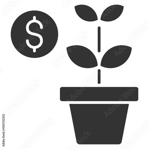 Investment Glyph Icon Element For Design