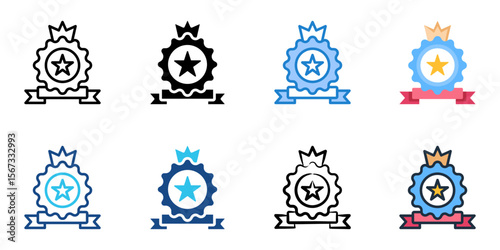 Authentic icon set multiple style collection 
