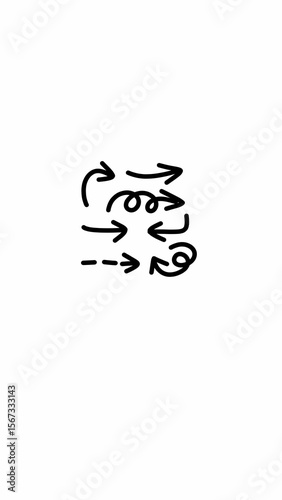illustration of a set of hand-drawn blue arrows with various curved and twisted shapes. Fun and casual sketch style, perfect for infographics, educational materials, presentations, UI design, or socia