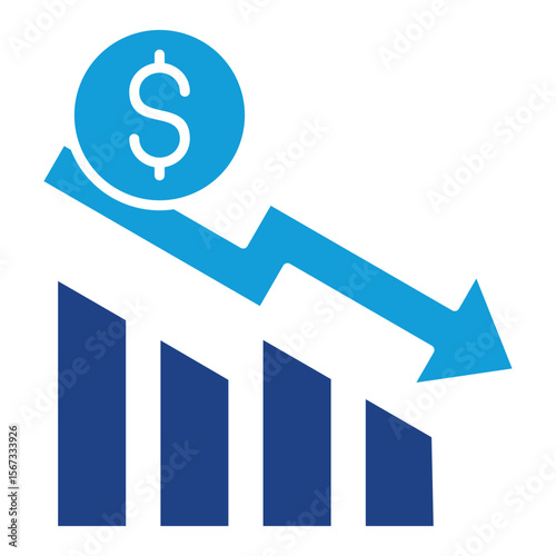 Depreciation Dual Tone Icon Element For Design
