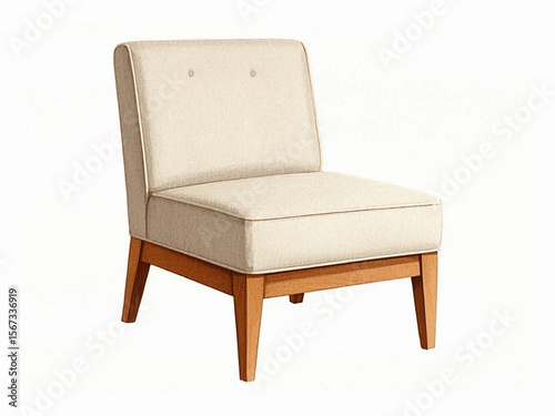 Minimalist chair white isolated watercolor vector illustration svg