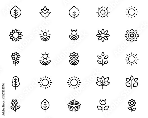 Conceptual illustration depicting the vital process of photosynthesis showcasing a flourishing green plant bathed in the warm glow of a radiant sun rendered in a clean minimalist style
