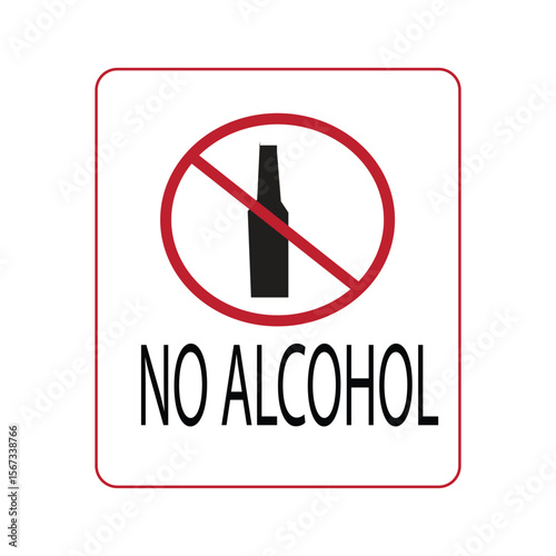 no alcohol warning sign vector illustration indicating an area or situation where alcohol consumption is prohibited