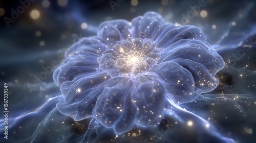 Celestial Bloom: A Digital Flower of Light and Stardust