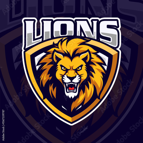 Lion head minimalist logo design