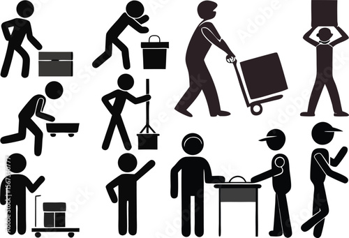 Various Worker Icons Showing Different Tasks