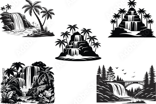 Tropical Waterfall Scenes Collection