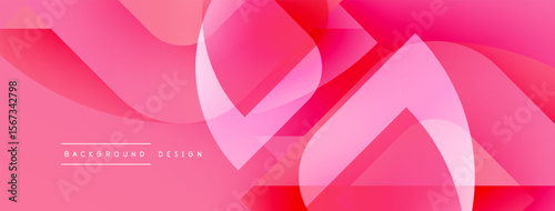 Abstract pink design features flowing layers, smooth gradients. Modern aesthetic, suitable for backgrounds, banners, presentations.