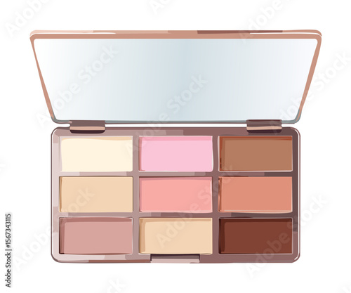 Soft Pink and Nude Eyeshadow Palette Opened