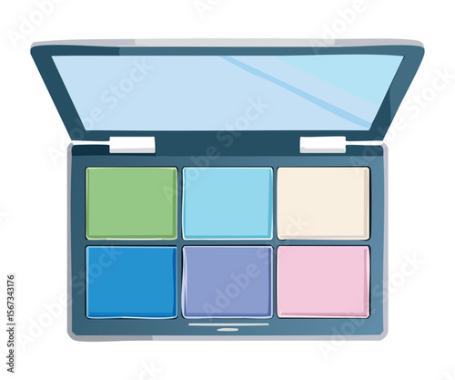 Colorful Eyeshadow Palette with Blue and Green