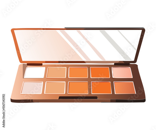 Warm Tone Eyeshadow Palette with Orange and Brown