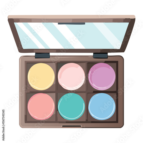 Round Compact Eyeshadow Palette with Warm Shades