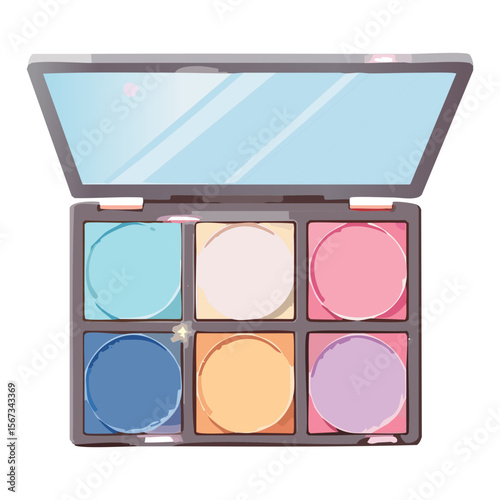 Pastel Makeup Shades in an Open Cosmetic Case