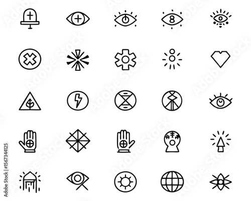 Comprehensive collection of graphic elements representing quietude and absence of sound presented as a diverse set of symbols for digital and print applications