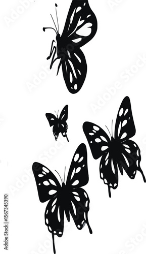 set of butterflies