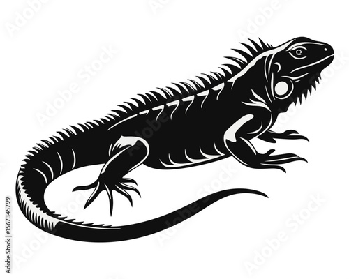 Striking black and yellow reptilian creature art a stylized depiction of a lizard s form perfect for graphic design projects and creative applications