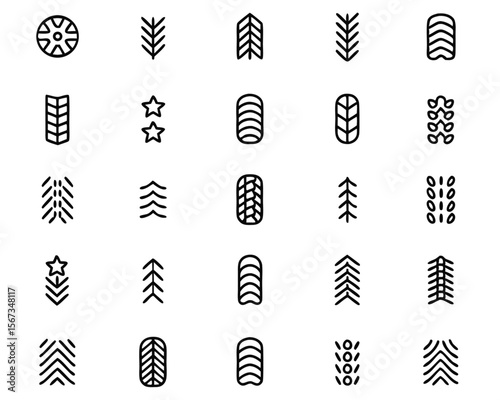 Detailed tire tread pattern showcasing rugged off road grip and durable rubber texture perfect for automotive design and graphic overlays