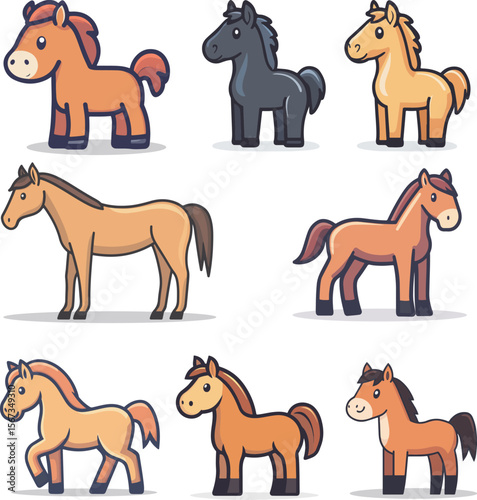 Cartoon horse illustration material	
