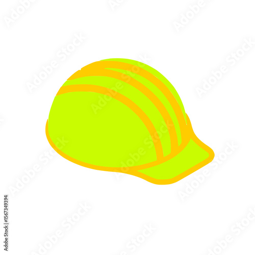 Construction Safety Helmet icon- Yellow Hard hat for labor workers.